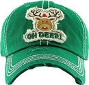 KBV1351 "Oh Deer" Vintage Washed Baseball Cap - MiMi Wholesale