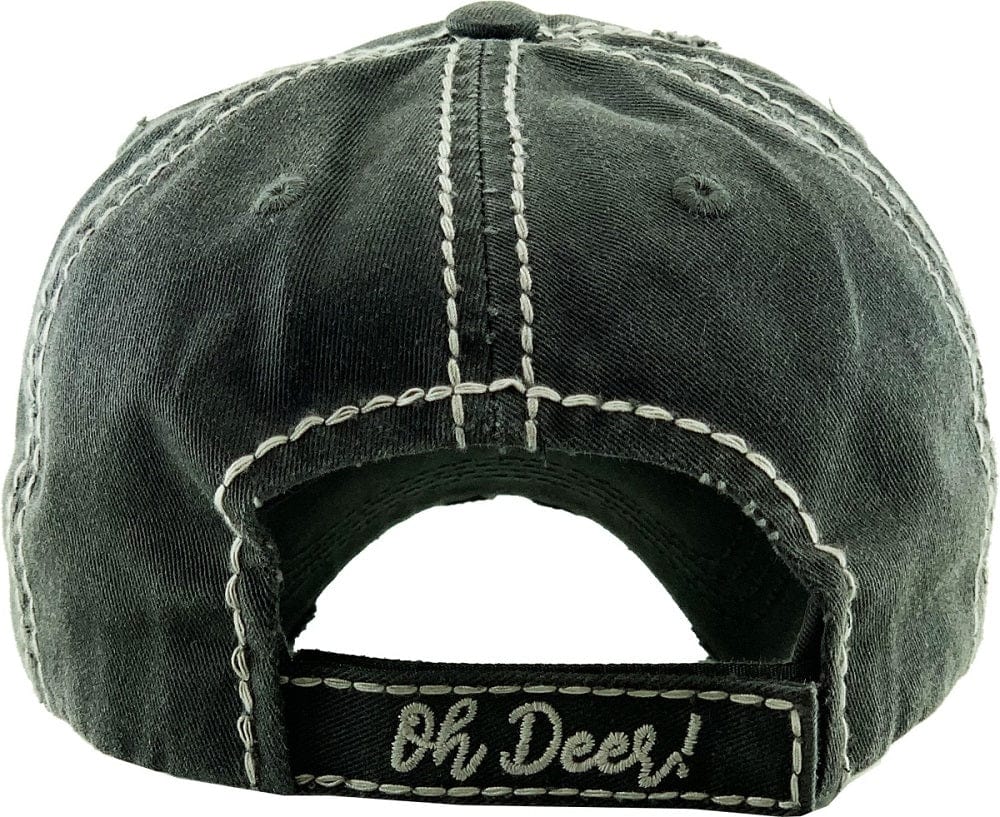 KBV1351 "Oh Deer" Vintage Washed Baseball Cap - MiMi Wholesale