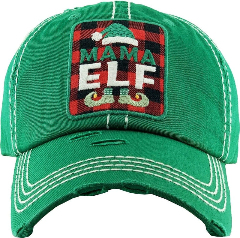 KBV1352 "Mama Elf" Vintage Washed Baseball Cap - MiMi Wholesale