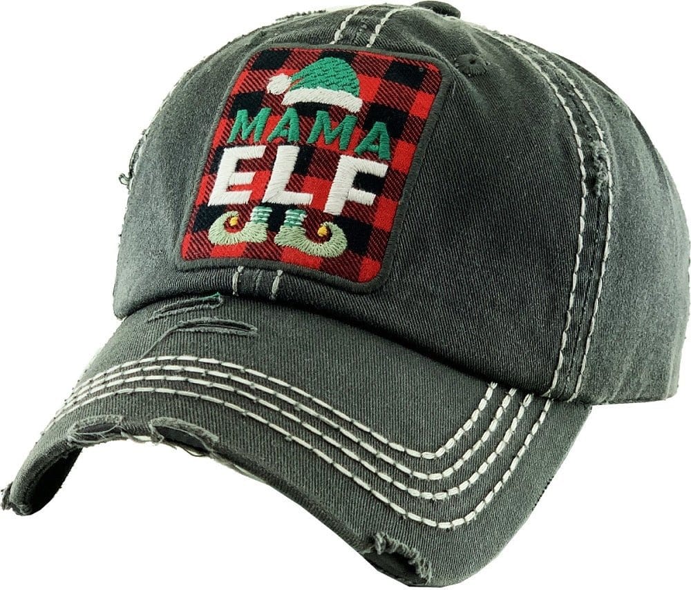 KBV1352 "Mama Elf" Vintage Washed Baseball Cap - MiMi Wholesale