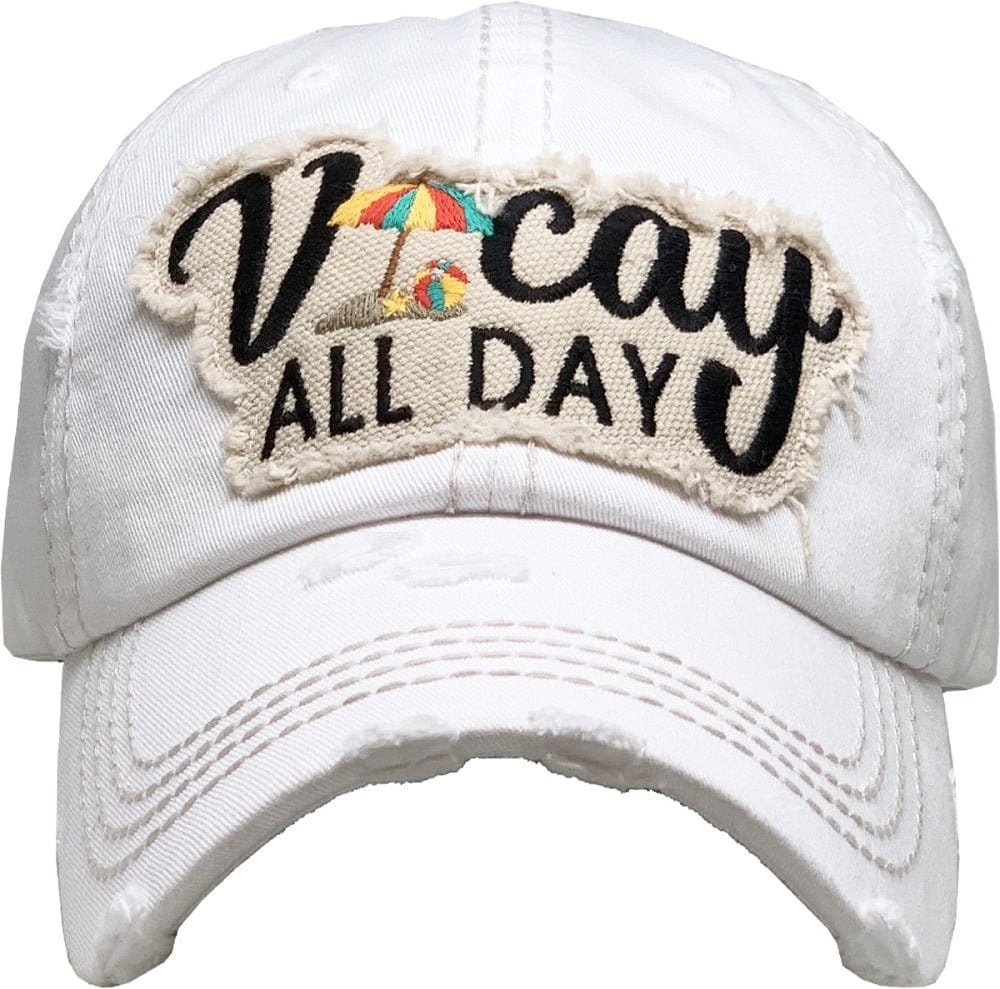 KBV1355 "Vacay All Day" Vintage Washed Baseball Cap - MiMi Wholesale