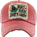 KBV1356 "Boat Hair Don't Care" Vintage Washed Baseball Cap - MiMi Wholesale