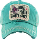 KBV1356 "Boat Hair Don't Care" Vintage Washed Baseball Cap - MiMi Wholesale