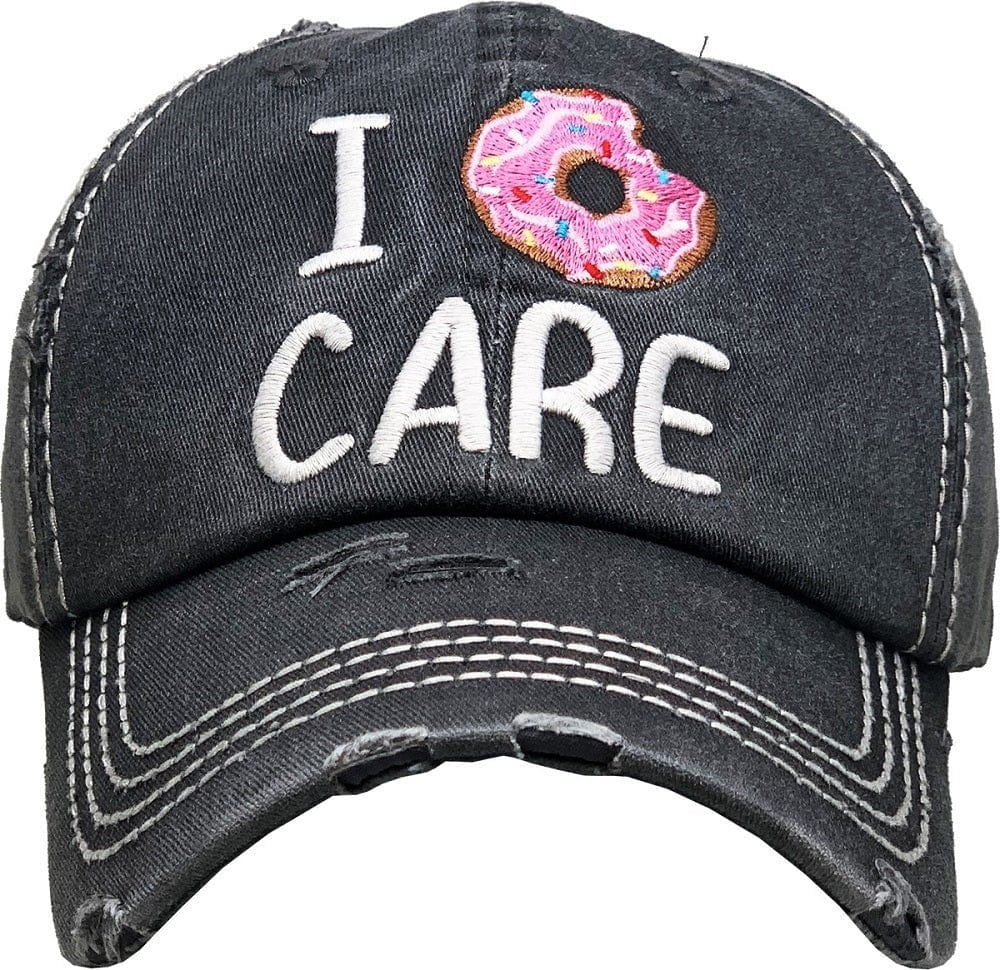 KBV1360 "I Don't Care" Vintage Washed Baseball Cap - MiMi Wholesale