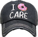 KBV1360 "I Don't Care" Vintage Washed Baseball Cap - MiMi Wholesale