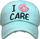 KBV1360 "I Don't Care" Vintage Washed Baseball Cap - MiMi Wholesale