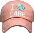 KBV1360 "I Don't Care" Vintage Washed Baseball Cap - MiMi Wholesale