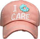 KBV1360 "I Don't Care" Vintage Washed Baseball Cap - MiMi Wholesale