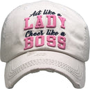 KBV1361 "Lady Boss" Vintage Washed Baseball Cap - MiMi Wholesale