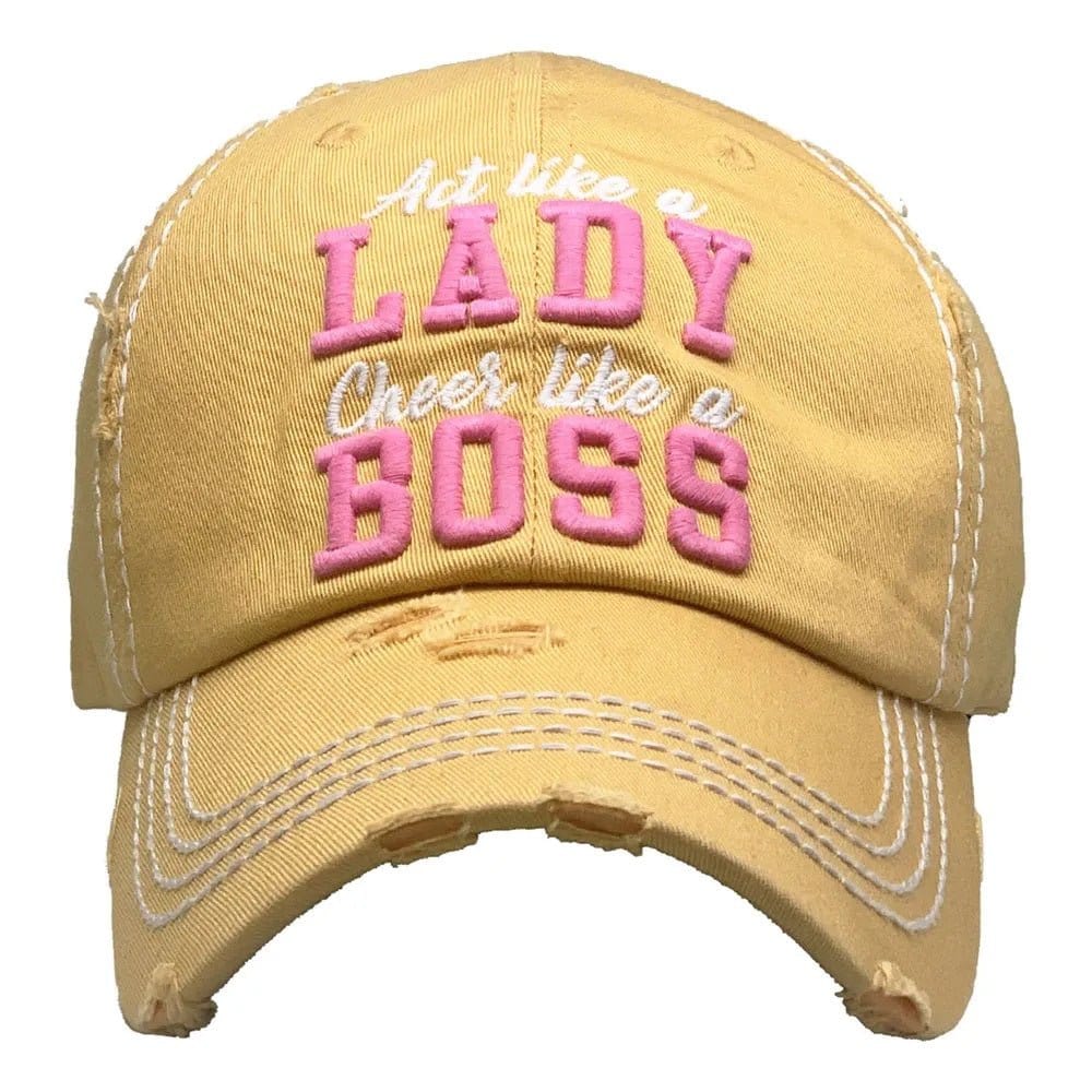 KBV1361 "Lady Boss" Vintage Washed Baseball Cap - MiMi Wholesale