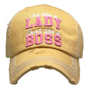 KBV1361 "Lady Boss" Vintage Washed Baseball Cap - MiMi Wholesale
