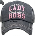 KBV1361 "Lady Boss" Vintage Washed Baseball Cap - MiMi Wholesale