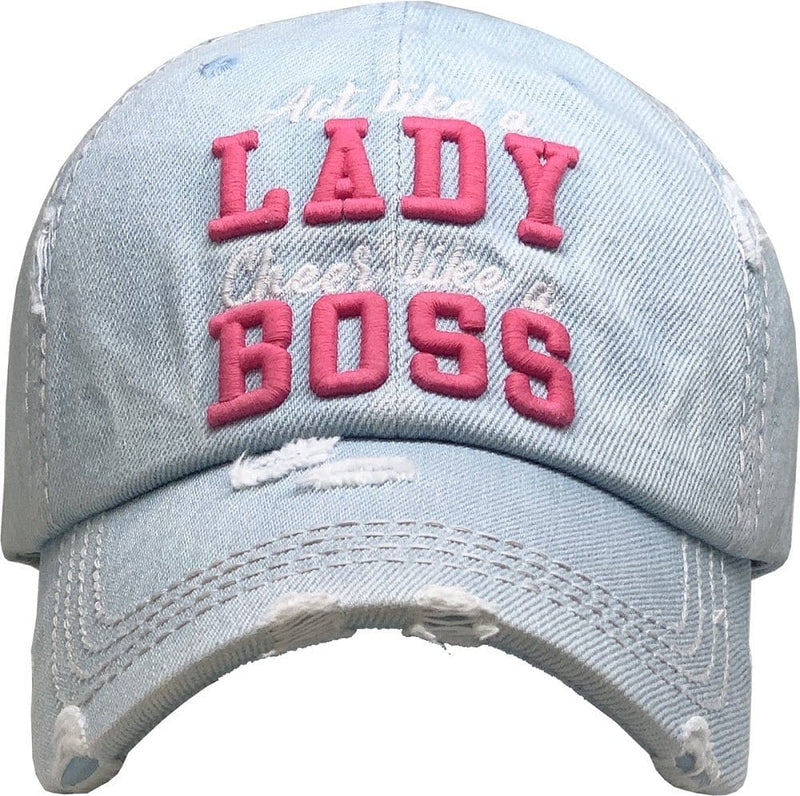 KBV1361 "Lady Boss" Vintage Washed Baseball Cap - MiMi Wholesale