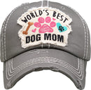 KBV1362 "World's Best Dog Mom" Vintage Washed Baseball Cap - MiMi Wholesale