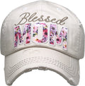 KBV1365 "Blessed Mom" Vintage Washed Baseball Cap - MiMi Wholesale