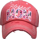 KBV1365 "Blessed Mom" Vintage Washed Baseball Cap - MiMi Wholesale