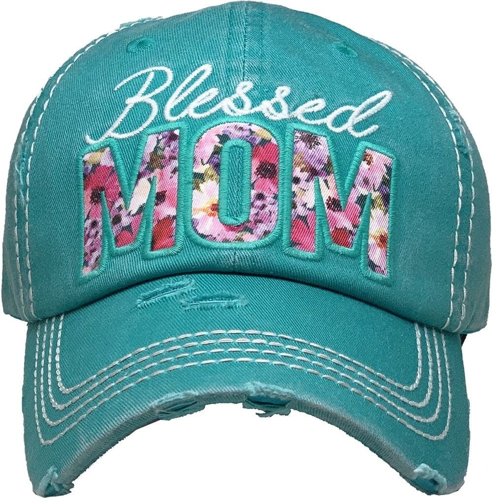 KBV1365 "Blessed Mom" Vintage Washed Baseball Cap - MiMi Wholesale