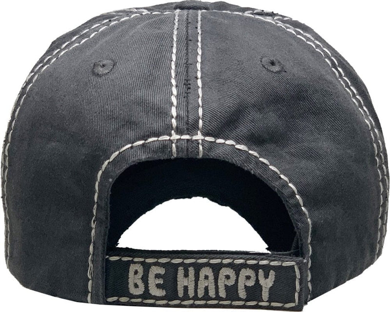 KBV1366 "Be Happy" Vintage Washed Baseball Cap - MiMi Wholesale