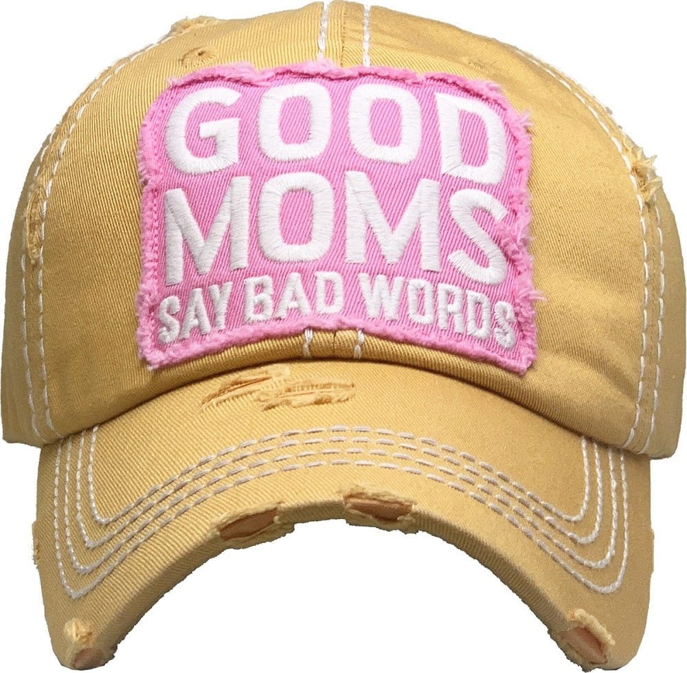 KBV1369 "Good Moms Say Bad Words" Vintage Washed Baseball Cap - MiMi Wholesale