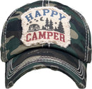 KBV1371 "Happy Camper" Vintage Washed Baseball Cap - MiMi Wholesale