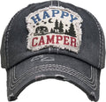 KBV1371 "Happy Camper" Vintage Washed Baseball Cap - MiMi Wholesale