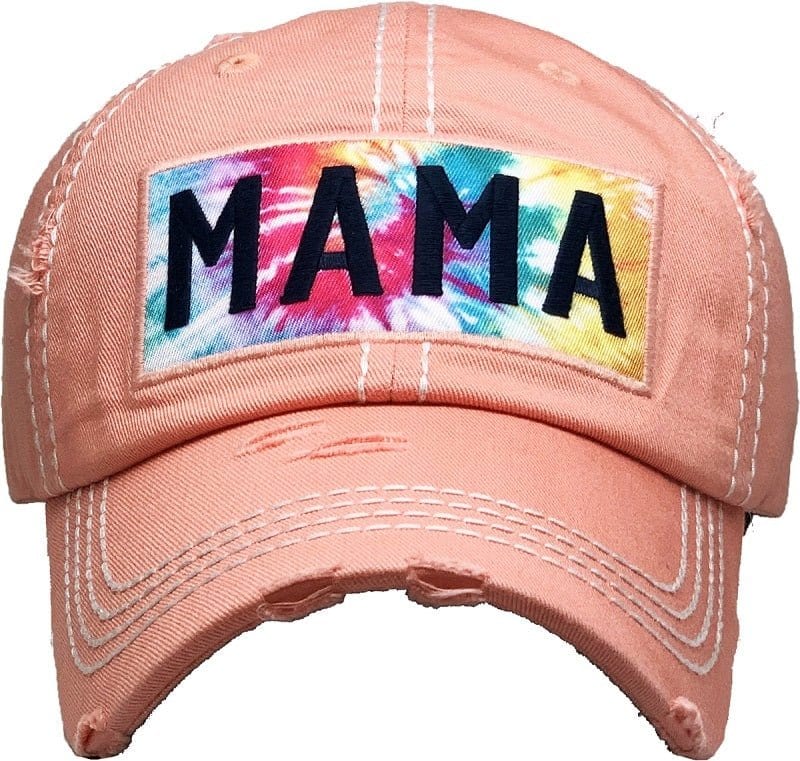 KBV1375 "Mama Tie Dye" Vintage Washed Baseball Cap - MiMi Wholesale