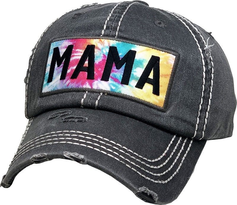 KBV1375 "Mama Tie Dye" Vintage Washed Baseball Cap - MiMi Wholesale