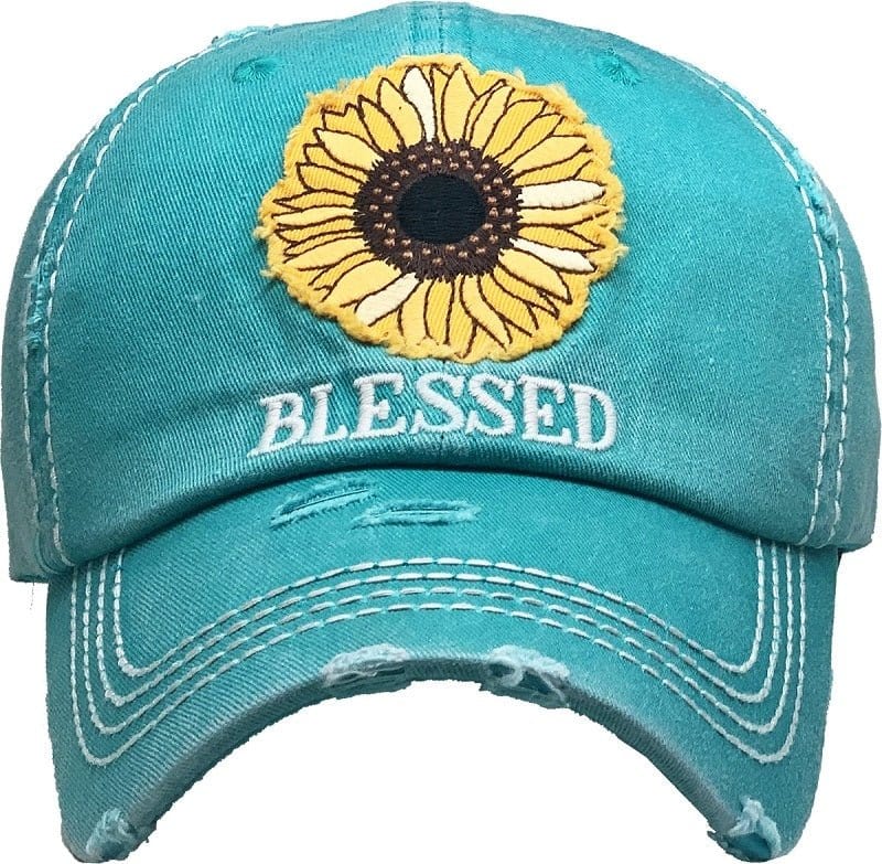 KBV1376 "Sunflower Blessed" Vintage Washed Baseball Cap - MiMi Wholesale