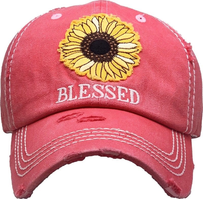 Sunflower Baseball Cap Vintage Adjustable Size for Running Worko 並行輸入品 Blessed Sunflower Vintage Distressed Baseball Cap \u2013 Sparkle Sweet