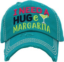 KBV1377 "I Need a Huge Margarita" Vintage Washed Baseball Cap - MiMi Wholesale