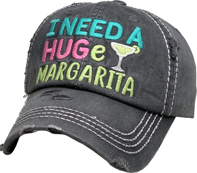 KBV1377 "I Need a Huge Margarita" Vintage Washed Baseball Cap - MiMi Wholesale