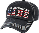 KBV1381 "America Babe" Vintage Washed Baseball Cap - MiMi Wholesale