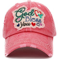 KBV1390 "God Bless You" Vintage Washed Baseball Cap - MiMi Wholesale