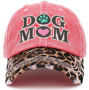 KBV1391 "Dog Mom" Vintage Washed Baseball Cap - MiMi Wholesale