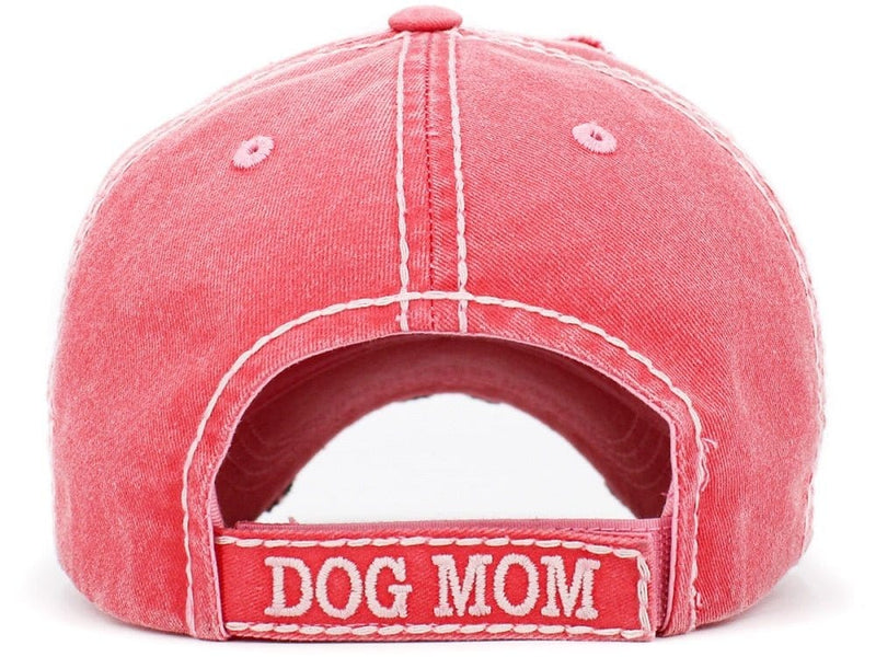 KBV1391 "Dog Mom" Vintage Washed Baseball Cap - MiMi Wholesale