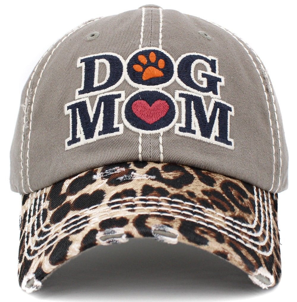 KBV1391 "Dog Mom" Vintage Washed Baseball Cap - MiMi Wholesale