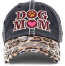 KBV1391 "Dog Mom" Vintage Washed Baseball Cap - MiMi Wholesale