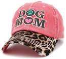 KBV1391 "Dog Mom" Vintage Washed Baseball Cap - MiMi Wholesale