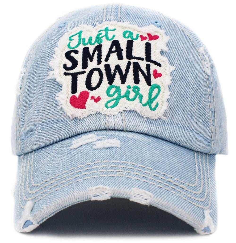 KBV1392 "Just A Small Town Girl" Vintage Washed Baseball Cap - MiMi Wholesale