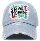 KBV1392 "Just A Small Town Girl" Vintage Washed Baseball Cap - MiMi Wholesale