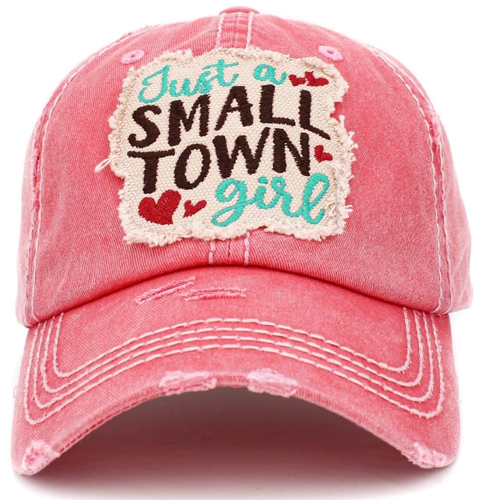 KBV1392 "Just A Small Town Girl" Vintage Washed Baseball Cap - MiMi Wholesale