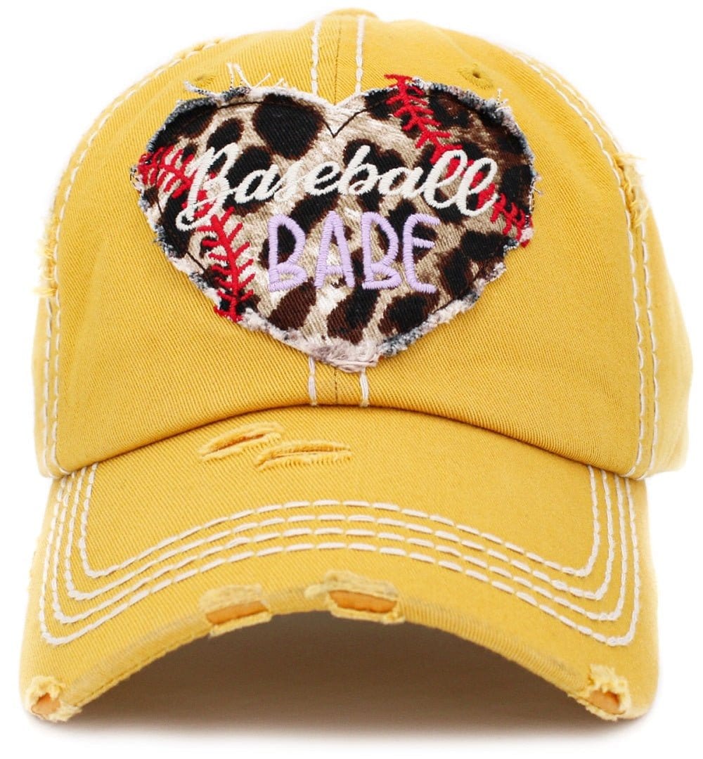 KBV1393 "Baseball Babe" Vintage Washed Baseball Cap - MiMi Wholesale