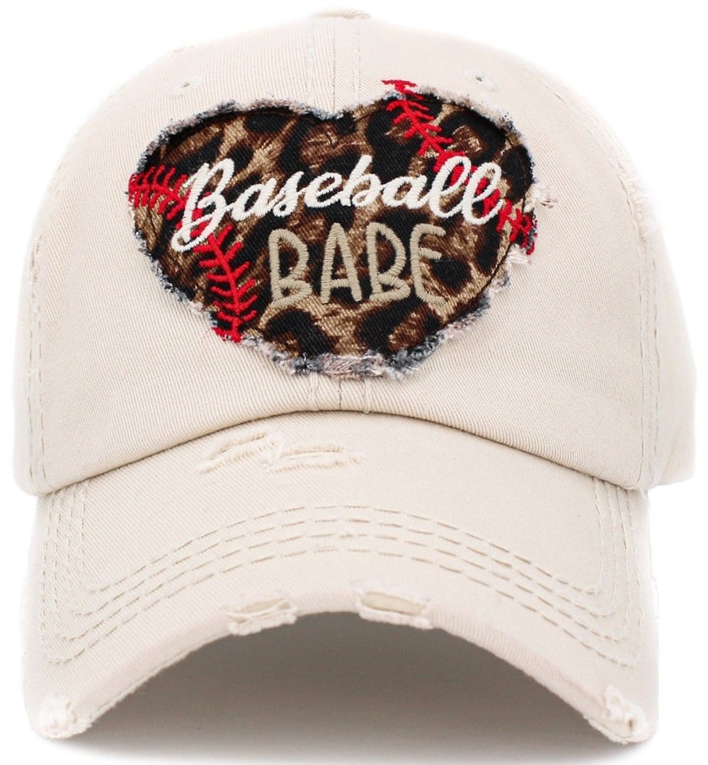 KBV1393 "Baseball Babe" Vintage Washed Baseball Cap - MiMi Wholesale
