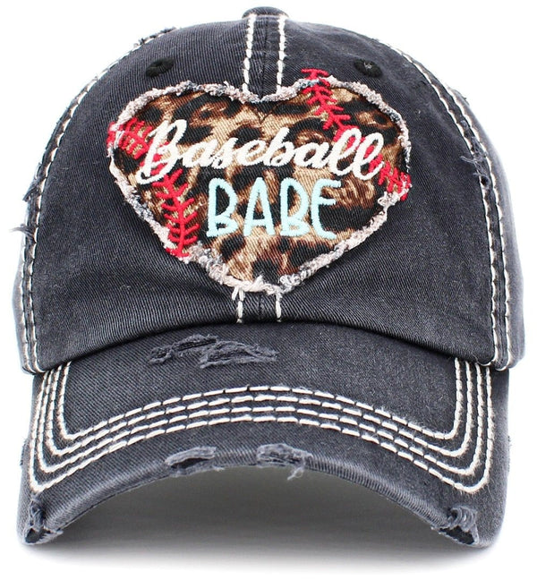 KBV1393 "Baseball Babe" Vintage Washed Baseball Cap - MiMi Wholesale