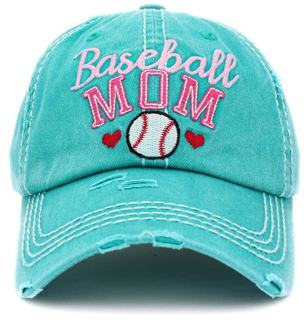 KBV1394 "Baseball Mom" Vintage Washed Baseball Cap - MiMi Wholesale