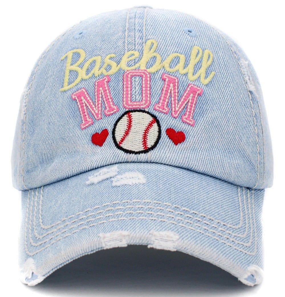 KBV1394 "Baseball Mom" Vintage Washed Baseball Cap - MiMi Wholesale