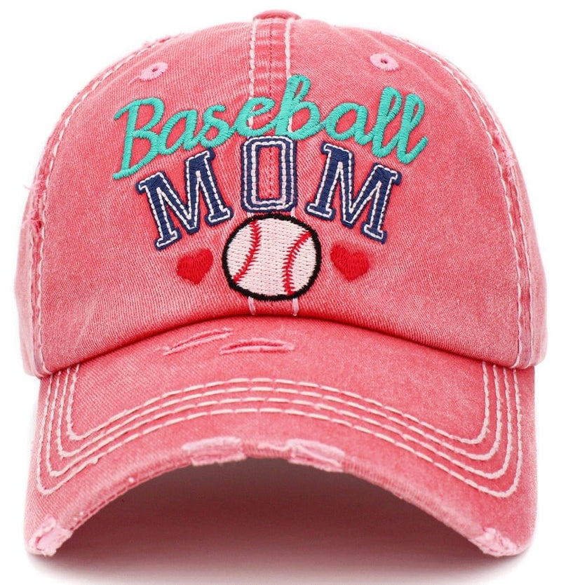 KBV1394 "Baseball Mom" Vintage Washed Baseball Cap - MiMi Wholesale