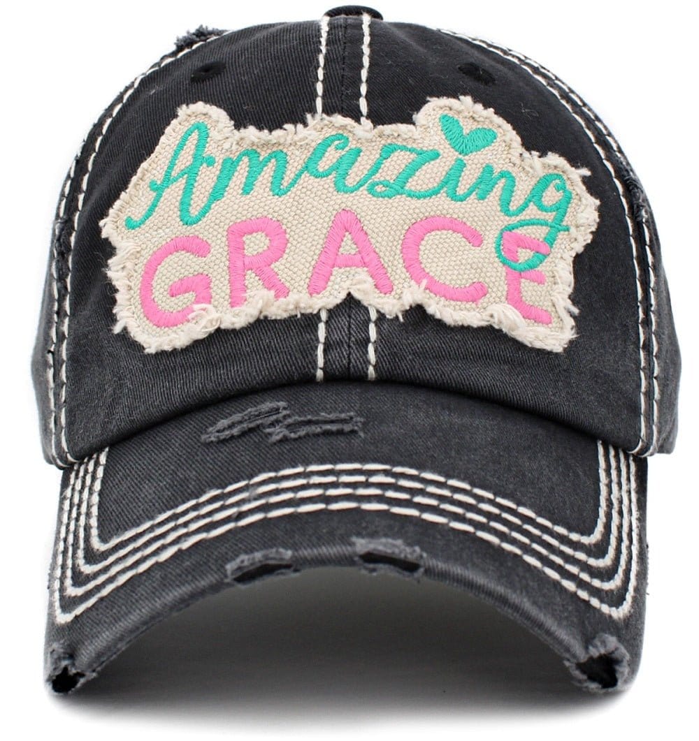 KBV1403 ''AMAZING GRACE'' Distressed Cotton Cap - MiMi Wholesale