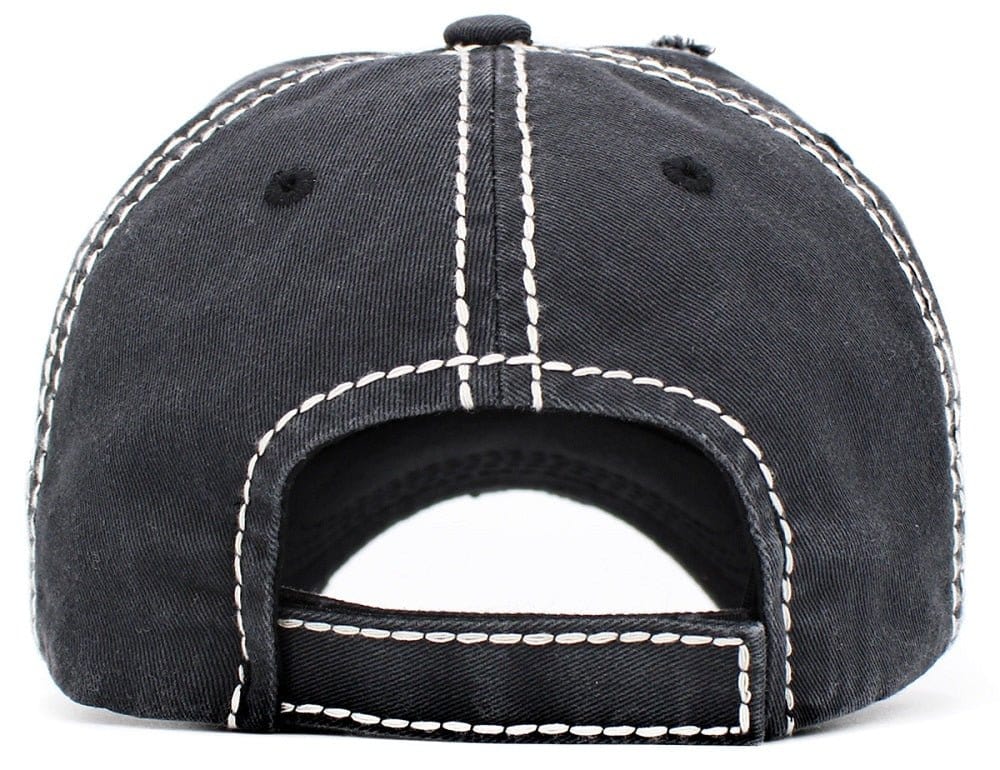 KBV1405 ''PEACE LOVE DOGS" Distressed Cotton Cap - MiMi Wholesale