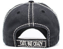 KBV1406 ''CUTE BUT CRAZY" Distressed Cotton Cap - MiMi Wholesale